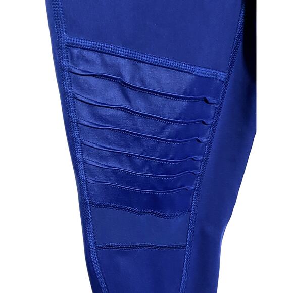 Victoria's Secret Sport Knockout Leggings Moto Blue Semi Sheer Cut Out Womens XS - Picture 3 of 7